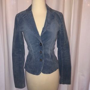A | X velvet blue blazer
